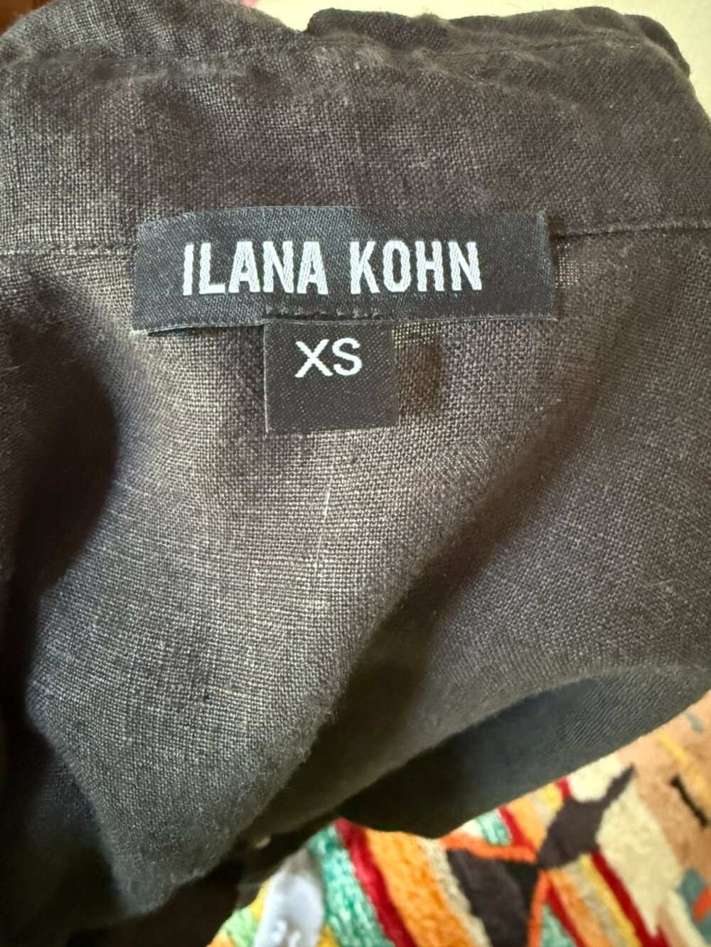 Ilana Kohn Black Linen Iris Shirt Dress Size XS - Picture 4 of 5